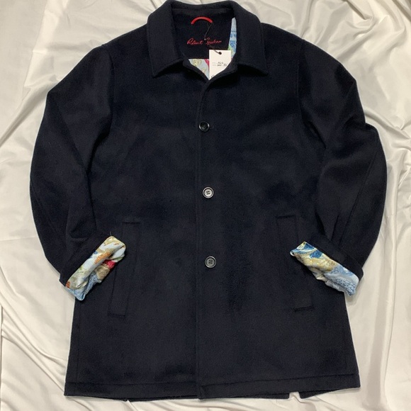 Robert Graham Navy Wool Pea Coat M - Picture 11 of 12